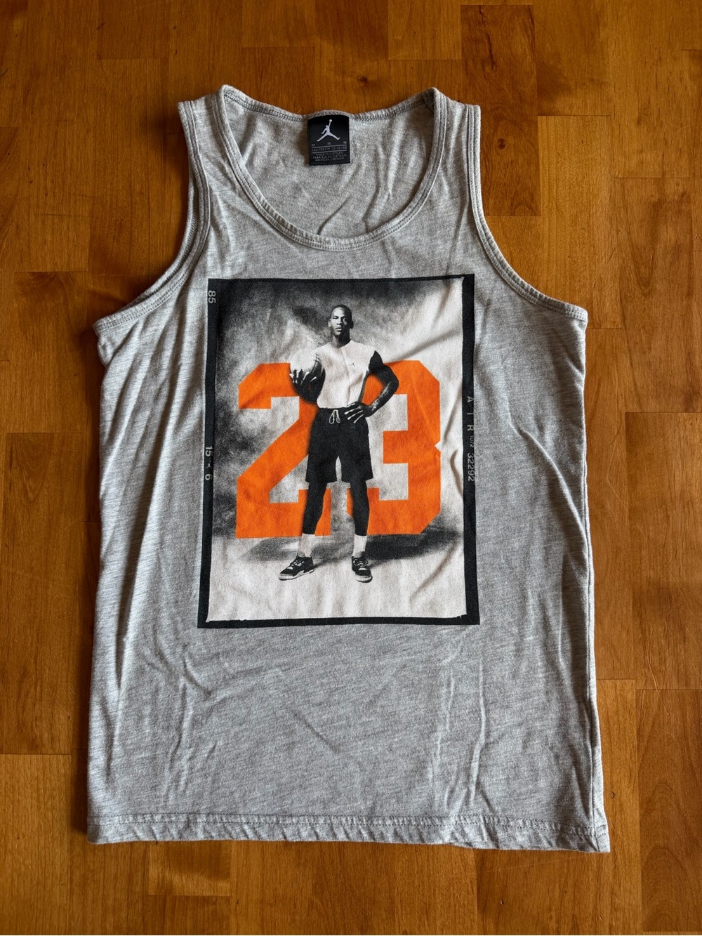 Jordan Gray Tank Top with Orange '23' Graphic